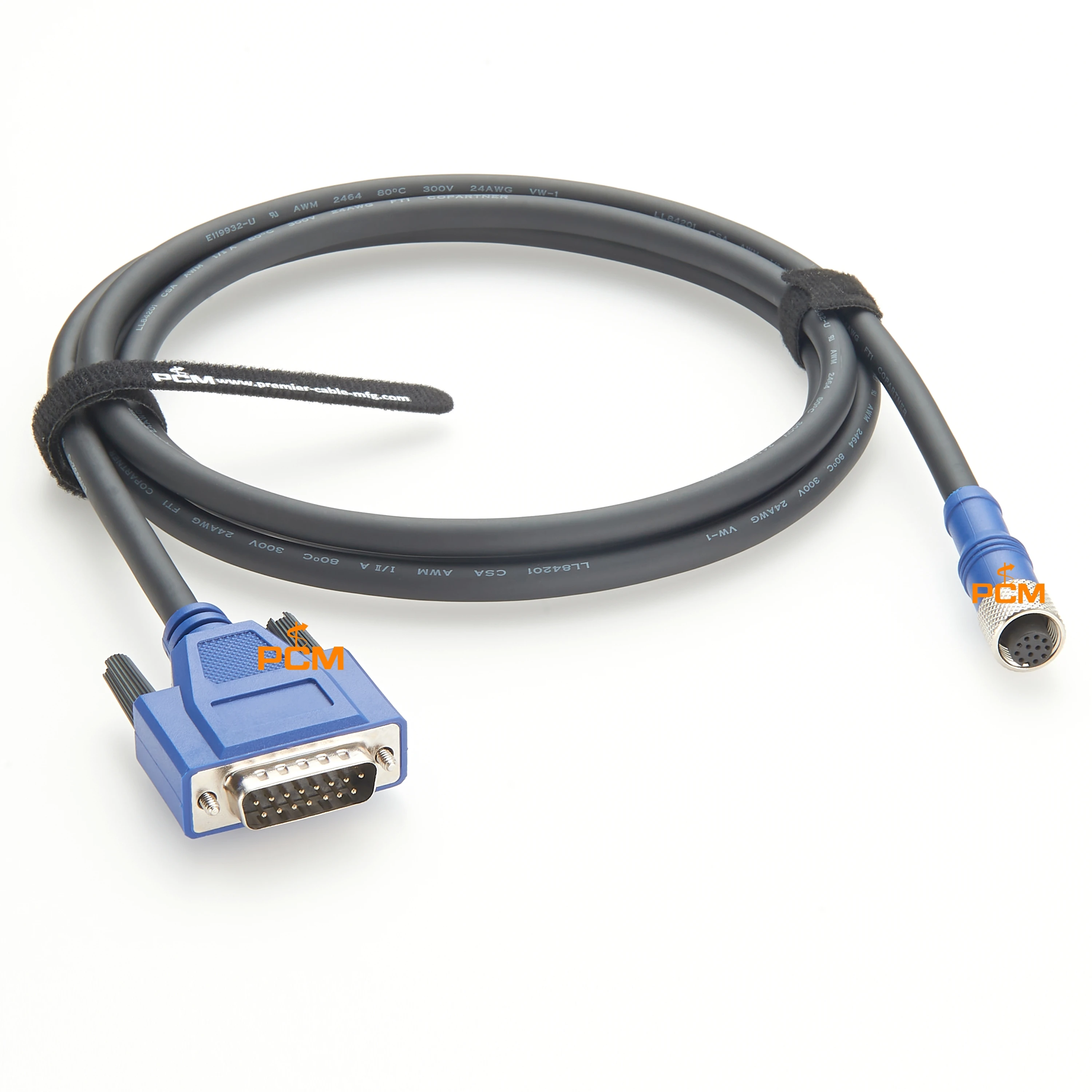 DB15 to M12 12-pin, Machine Vision Trigger Power I/O Cable, Cognex DS1000 Displacement Sensor Cable, สายกล้อง