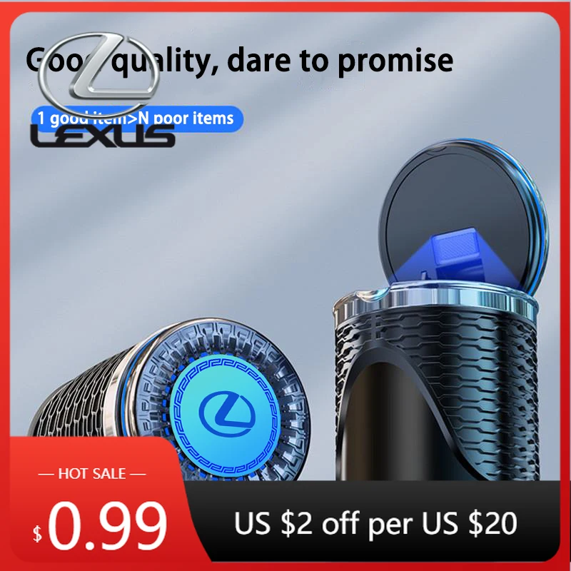 

Interior Stickers Car Ashtray LED Light Portable Detachable Ashtray Auto Interior For Lexus ES350 NX RX GX460 Fsport GX RX450h