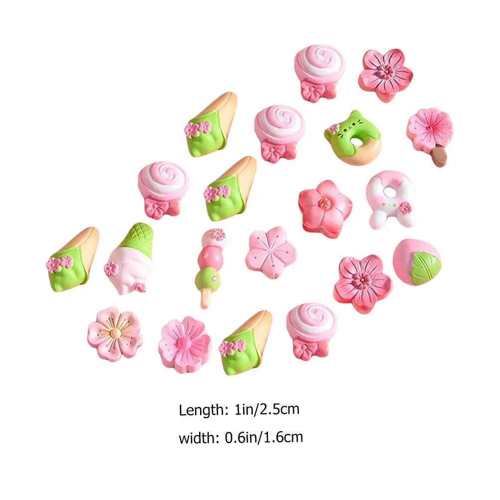 20Pcs Resin Cherry Blossom Charms DIY Craft Accessories Phone Case Decoration Flower Embellishments Oriental Phone view 5