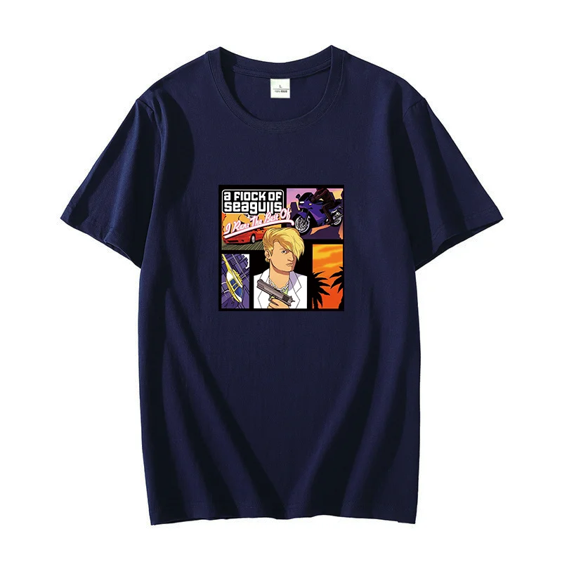 A Flock Of Seagulls Discografia Album Cotton T-shirt Summer Harajuku Graphic T Shirts Short Sleeve t-shirts Oversized t-shirt