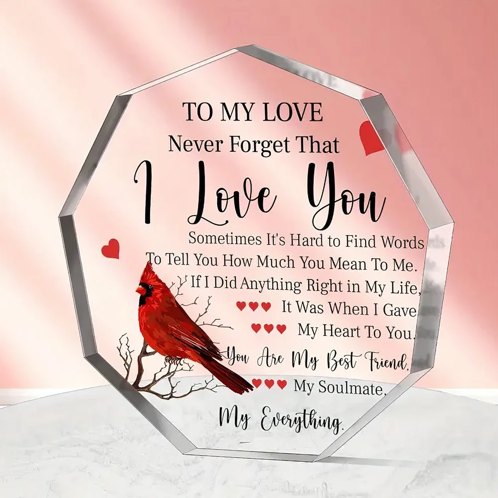 [Cute Gift Ideas for Her/Him] 1pc, Romantic Gift, To My Love Acrylic Gift For Her Romantic Boyfriend Gifts Girlfriend Love Cute