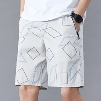 Shorts d'été pour hommes, pantalon en coton à hauteur du genou, motif à carreaux, style golf, fermeture éclair, poche, coupe décontractée, shorts de jogging Y2K pour la plage et la baignade 1