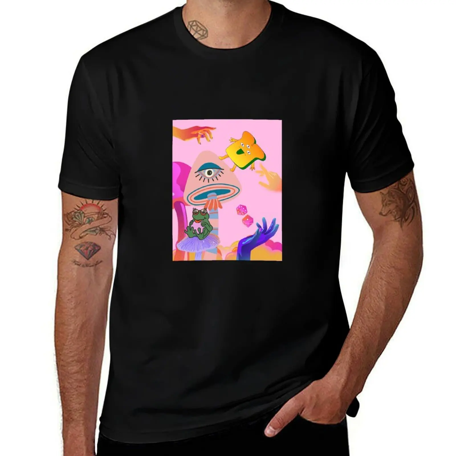 

psychedelic land, groovy frog T-Shirt Louboutins clothes customs cotton t shirt men
