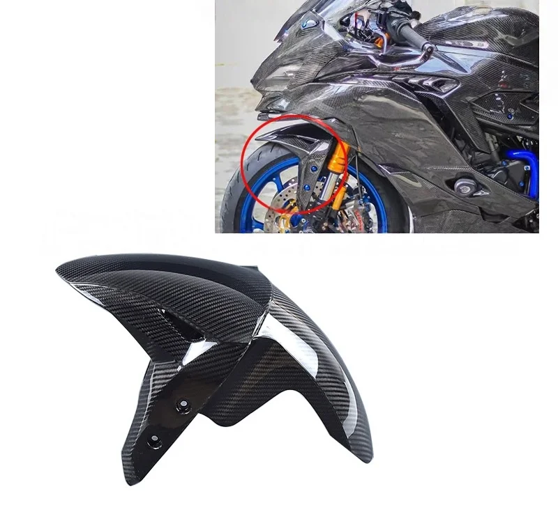 For  ZX25R Motorcycle Accessories Modified Prepreg Carbon Fiber Front Fender Mudguard