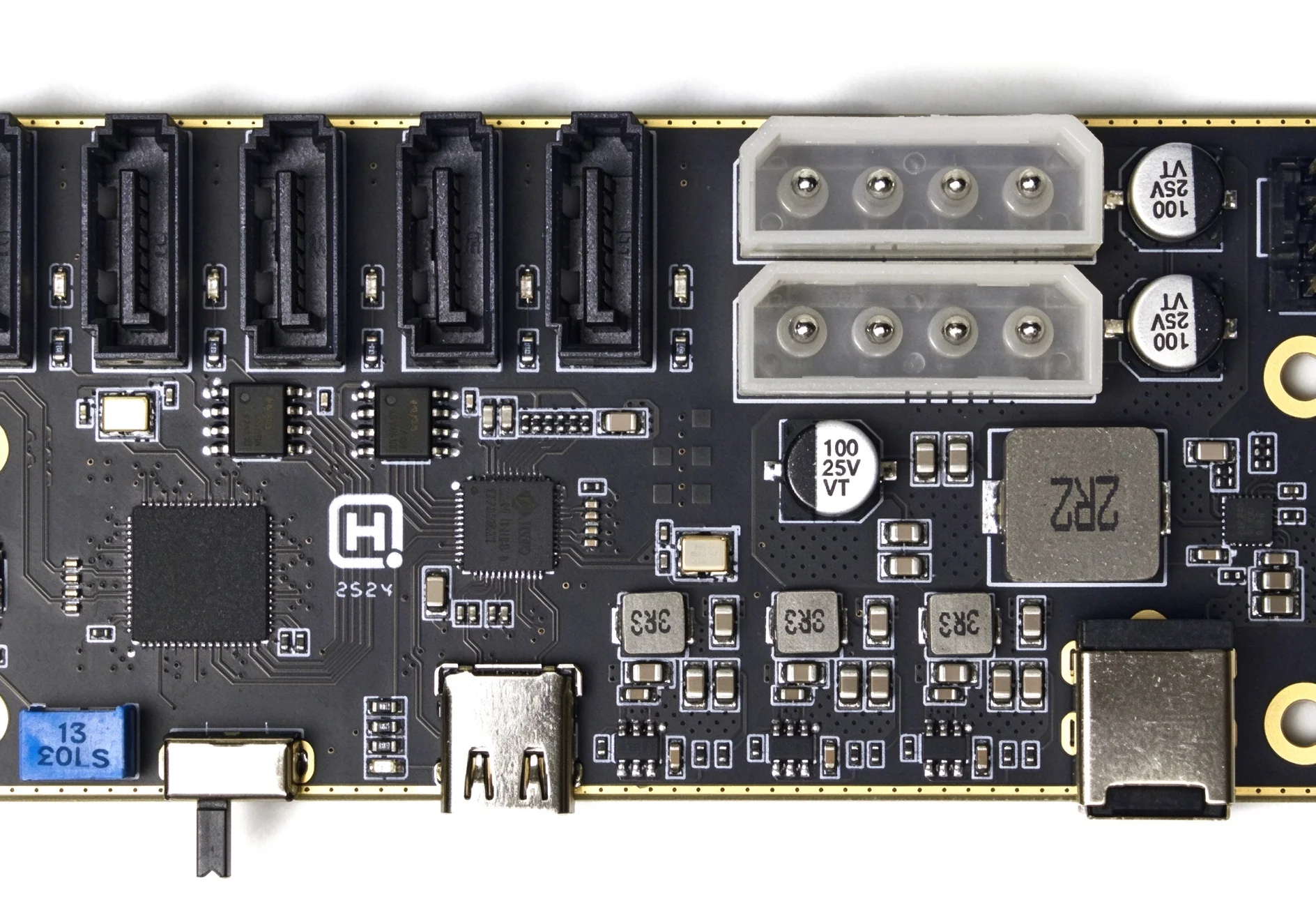 Type-C to 5 Port SATA 3.0 Adapter, JMS580 JMB575 USB 3.2 Gen2 10Gbps Card for HDD SSD NAS Storage