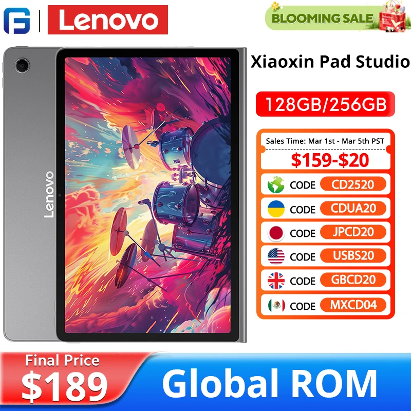 Lenovo Xiaoxin Pad Studio Global ROM 11.5 Inch Tablet MTK Helio G99 128GB 256GB Hi-Res Audio JBL Speakers 8600mAh 45W Charging