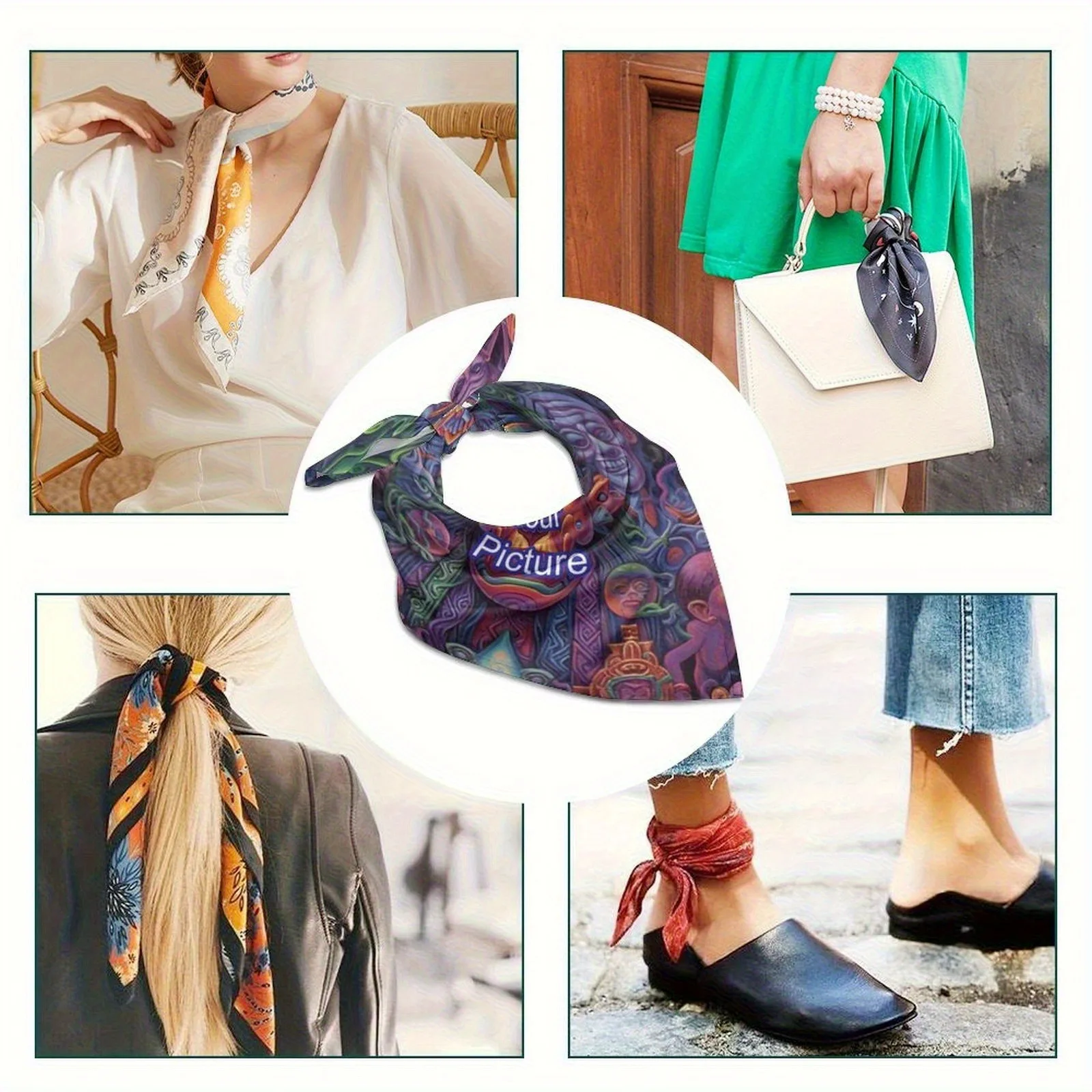 Custom Silk Scarf Personalized Scarf for Women Luxury Photo Name Pattern Birthday Gift Wedding Anniversary Gift Multiple Sizes
