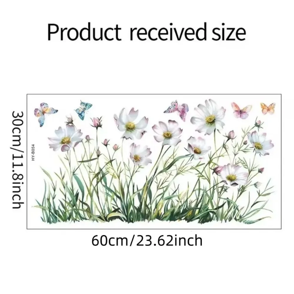 1 double-sided daisy butterfly wall sticker, electrostatic sticker