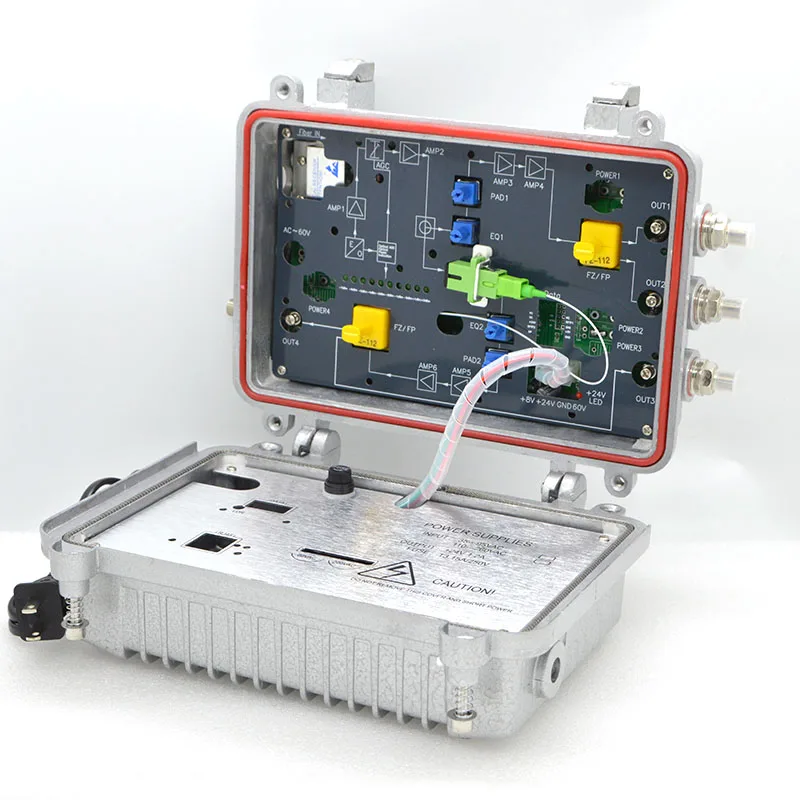 Imagem -02 - Ftth Catv Receptor Óptico com Agc nó Óptico 110v Fonte de Alimentação dos Eua Way Output 106dbuv ao ar Livre Impermeável Alta Qualidade