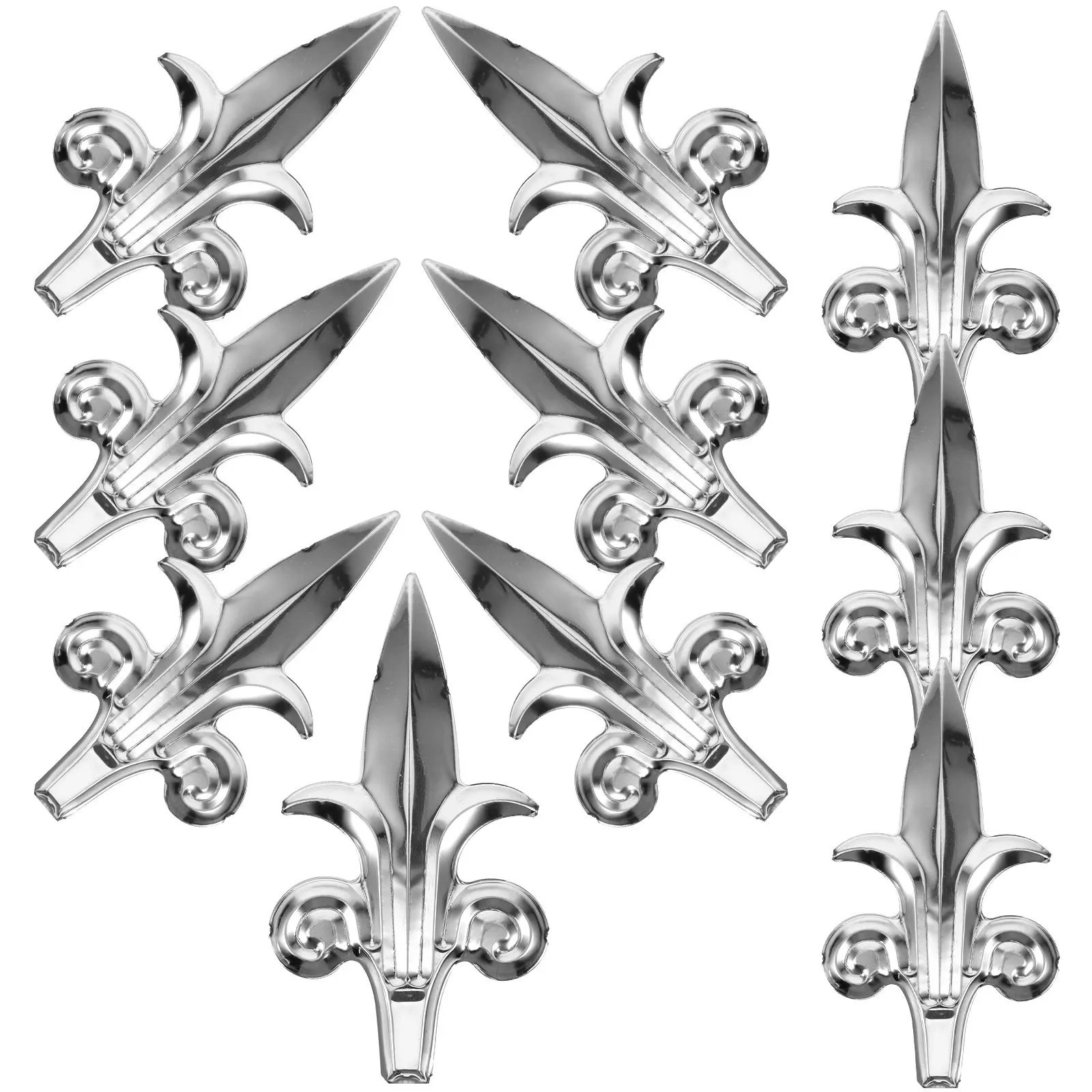 

10 шт. усиленных декоративных наконечников из нержавеющей стали для уличных ограждений, защита от перелезания, украшение для садовых заборов, металлические колпаки для столбов