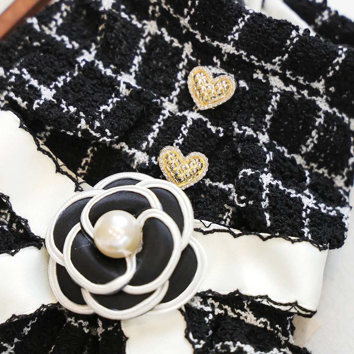Luxuriöses Rosen-Hundekleid für den Winter, dickes Prinzessinnenkleid mit Schleife, Hochzeitskleid für kleine Haustiere, Katzenkostüm, Rock für Terrier, Yorkies, Mops – Detail 14