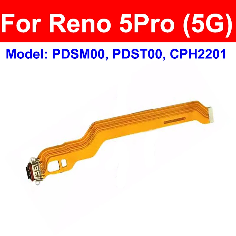 For OPPO Reno 5 6 Pro+ Plus 5G USB Charger Port Flex USB Charging Dock Flex Cable Connector Parts