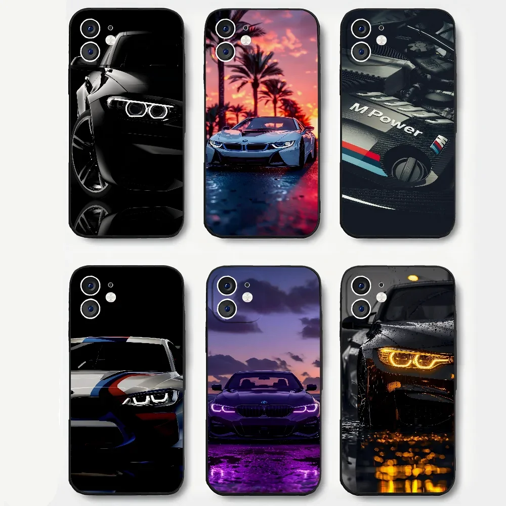 B-BMW Sports Car Phone Case Silicone Soft For IPhone 16 15 14 13 12 11 Plus Pro Max Plus