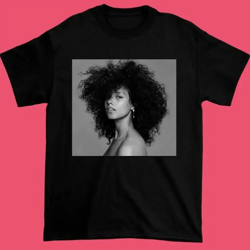 New Popular Alicia Keys Black Men All Size T Shirt
