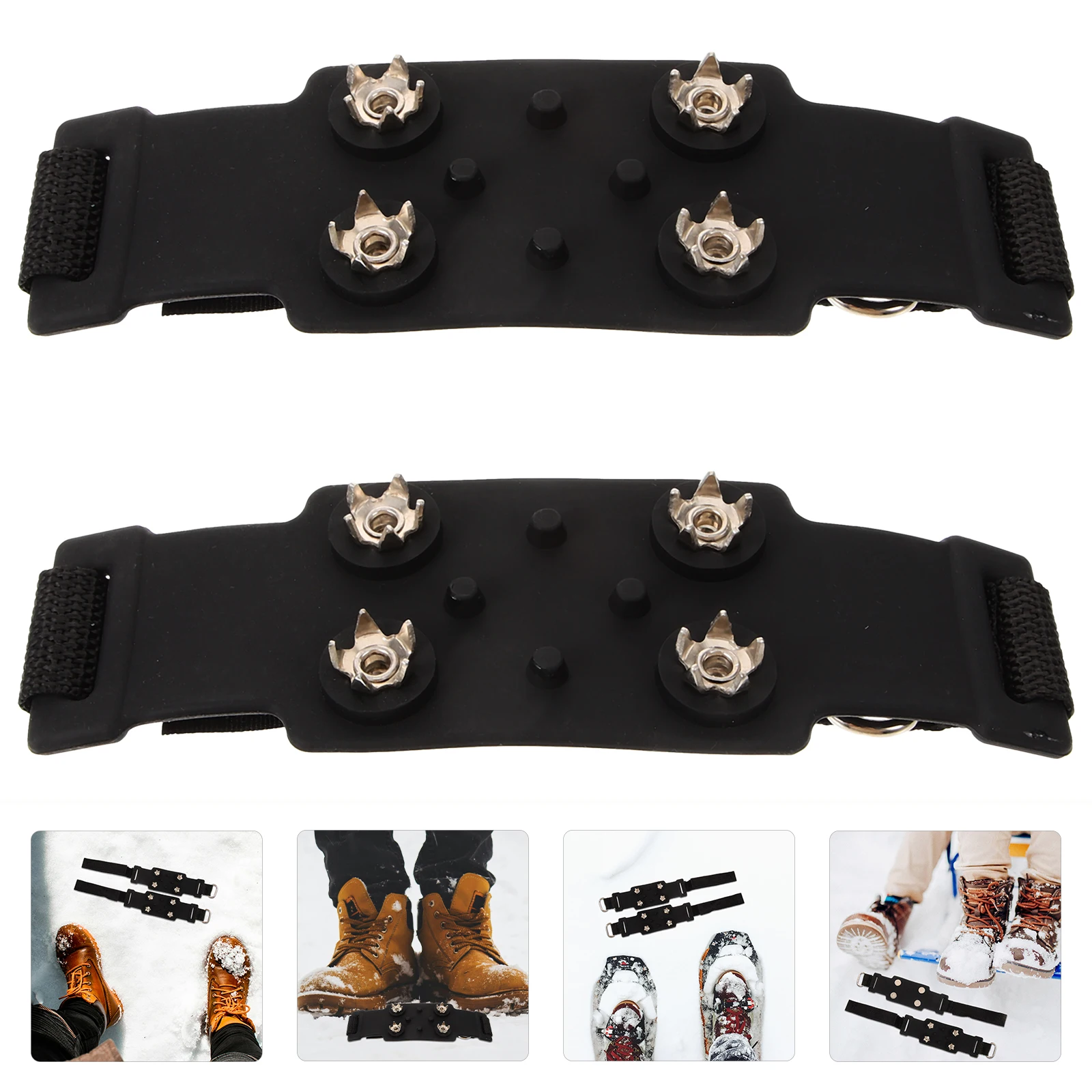 

Brush Crampon Shoe Covers Man Crampons for Snow and Ice Fabric Grips Boots Nonslip Gripper Spikes Shoes