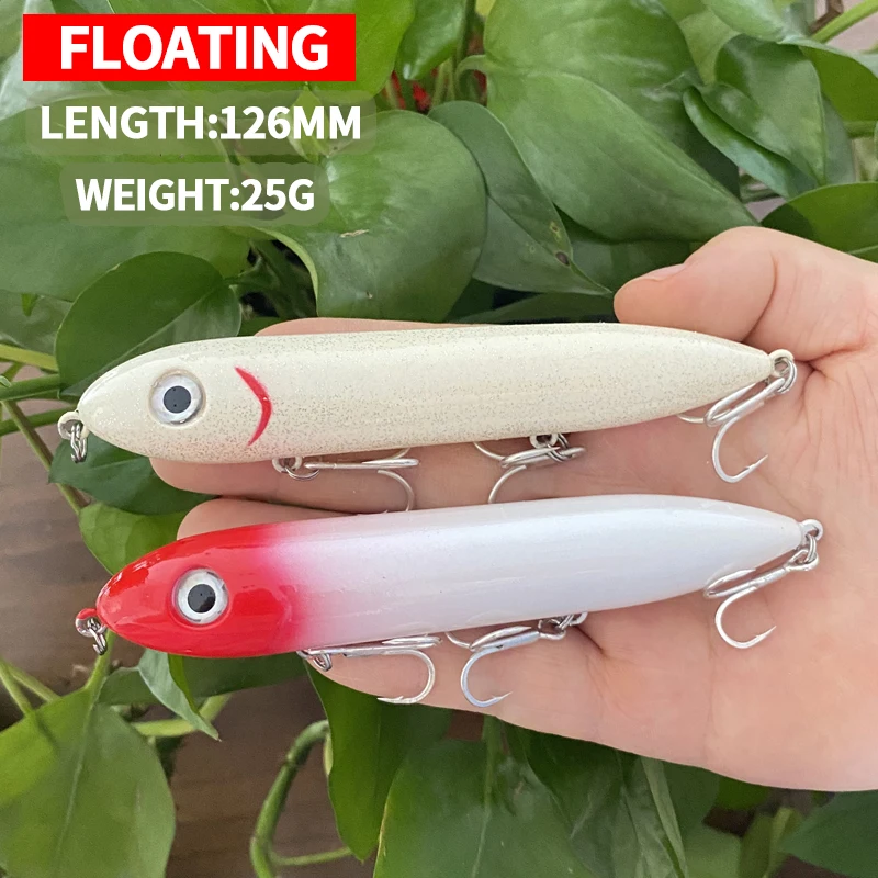 

1Pcs 126mm 25g Pencil Bait Big Carp Fishing Lure Top Water Walk Doggy Chatter Beast Pesca Isca Artificial Spook Hard Bait 9018