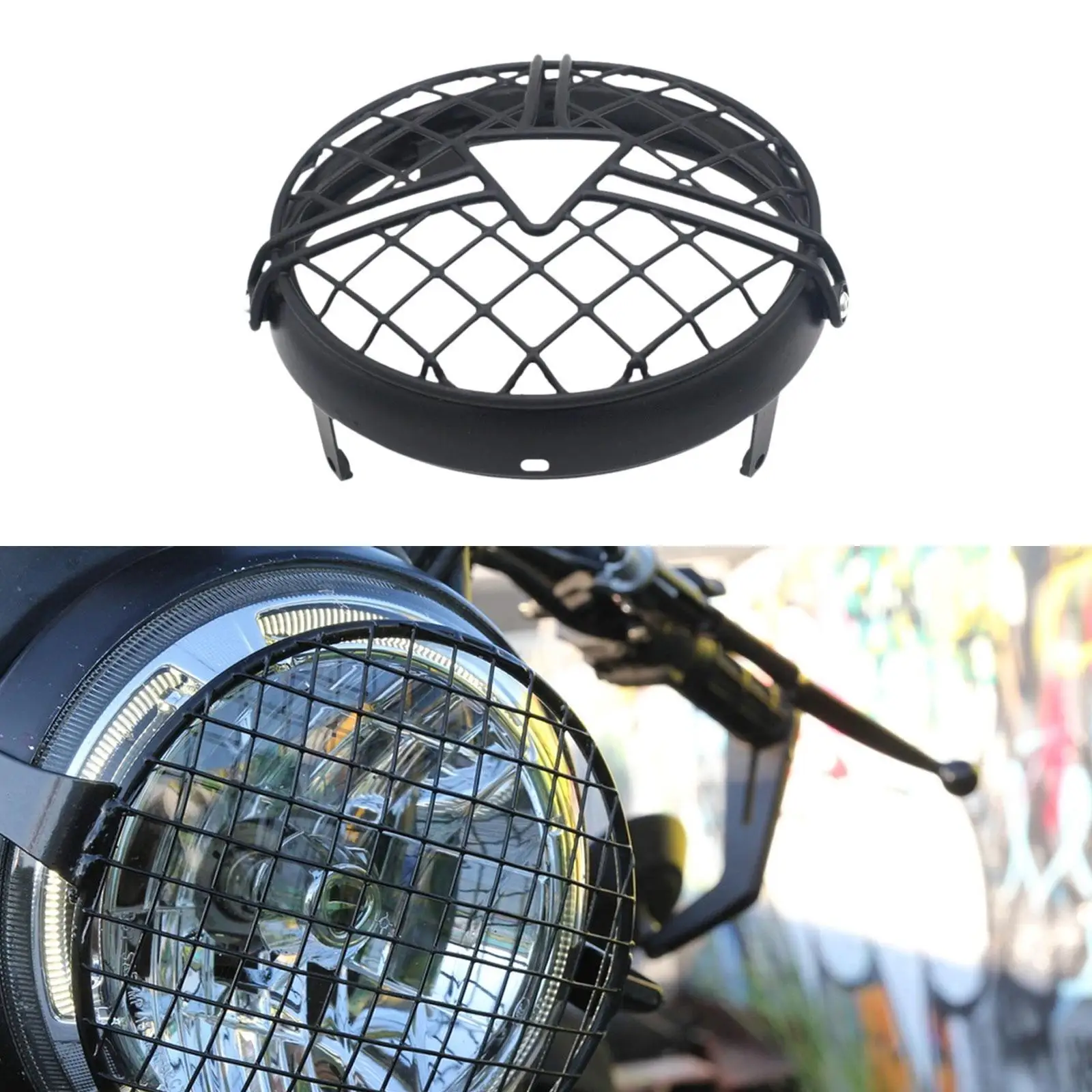 Motorcycle Headlamp Grille Shield Iron Headlight Mesh Guard 20cm Front Light Protection for Triumph T100 T120 Scrambler 900 400
