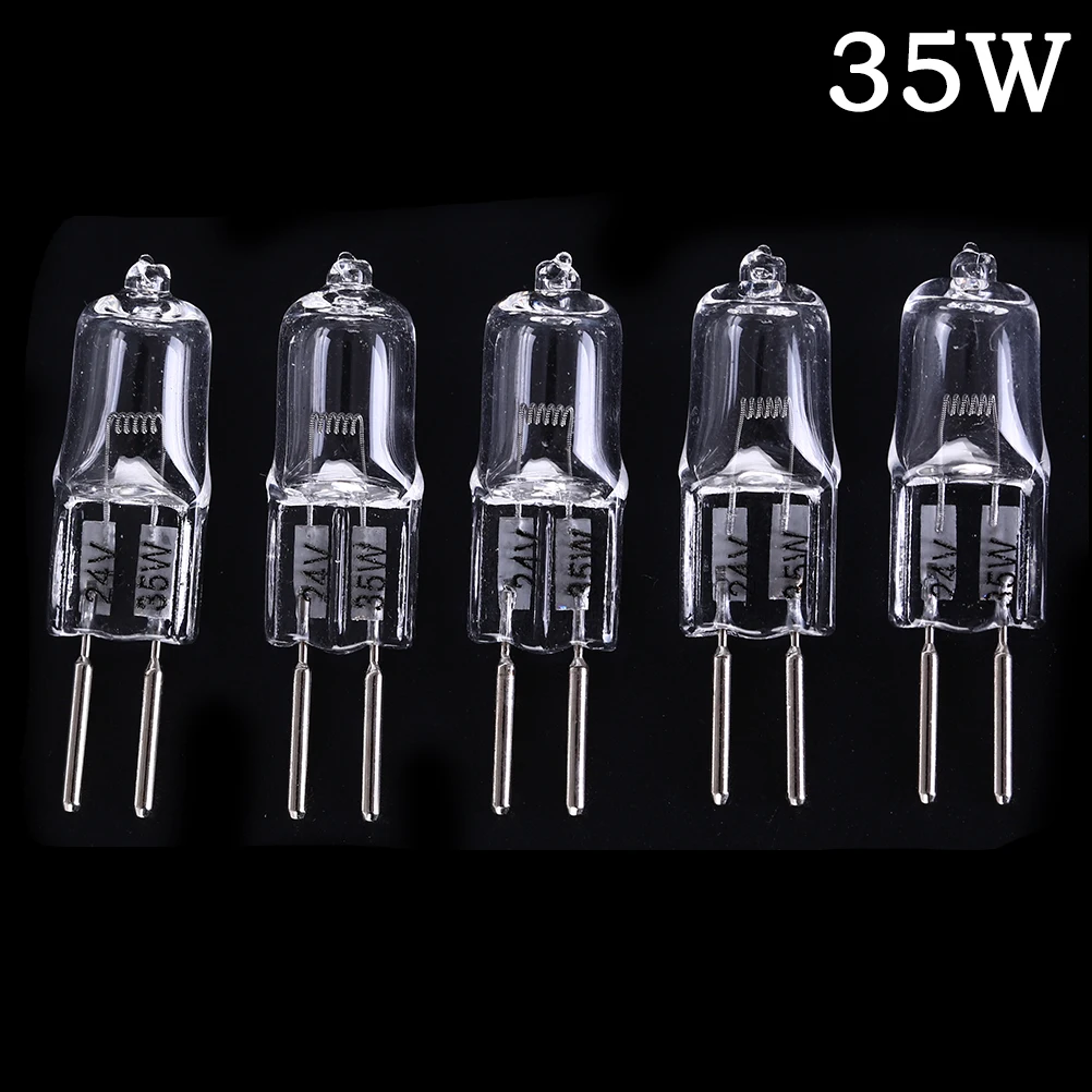 5pcs 24V 35W/ 50W 2900K Machine Work Lights Beads G5.3 Halogen Bulb Dedicated Lathe Tool Machine Work Lamp Warm White Clear Bulb