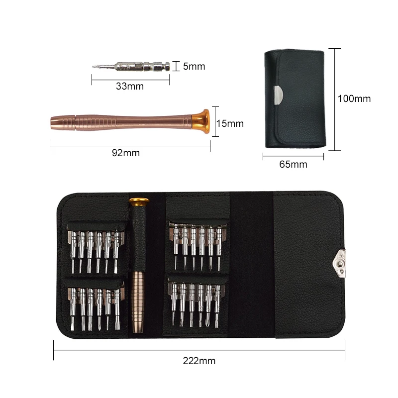 25 in 1 Set di cacciaviti di precisione Kit di strumenti di riparazione per telefono portatile strumento manuale per PC