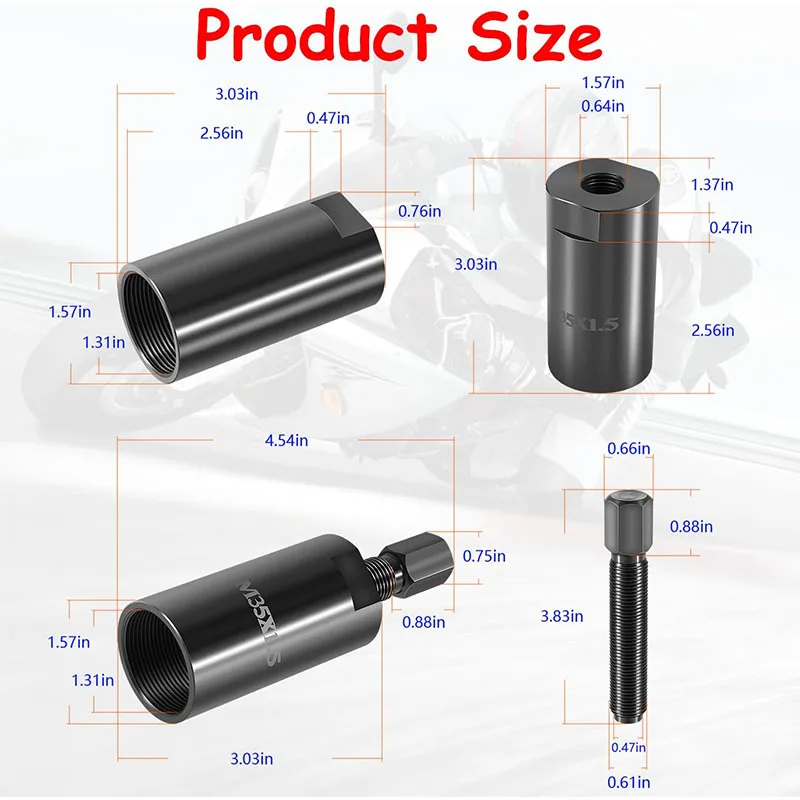 35mm Flywheel Puller Remover Bolt Tool M35 X 1.5 R.H. for Yamaha Big Bear 350 400 660 Raptor 350 700 700R Grizzly 350 400 450 - view 6