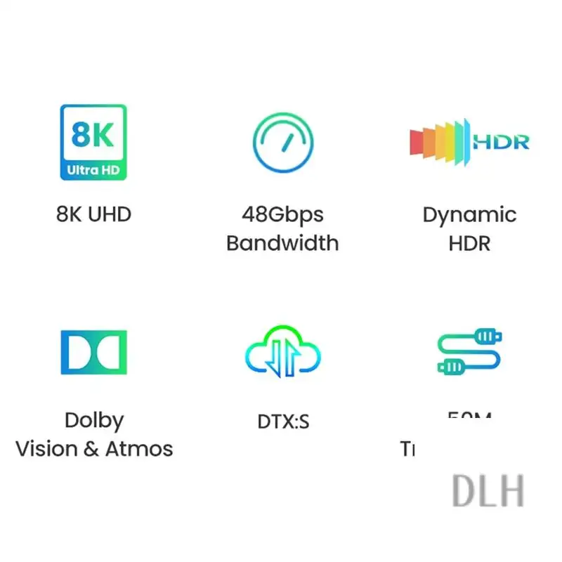 

VO-8K -Compitable 2.1 Fiber Optic Cable 8K 60Hz 4K 120Hz Ultra High Speed 48Gbps HDR EARC HDCP Optical Fiber Cables 2M Durab