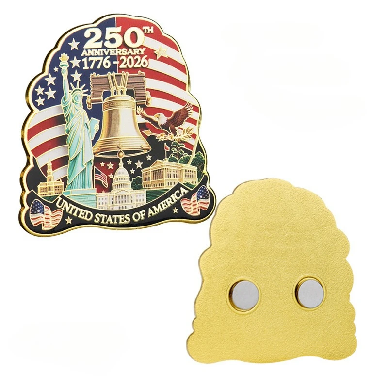 Metal Fridge Magnets and Home Decorations for The 250th Anniversary of American Independence From 1776 To 2026