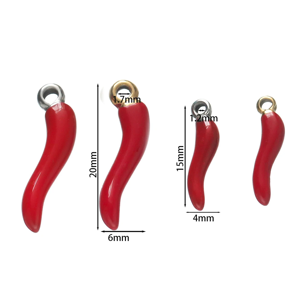 5 teile/paket Edelstahl Rot Gelb Kleine Capsicum Anhänger Für Handgemachte DIY Schmuck Halskette Ohrring Machen Zubehör