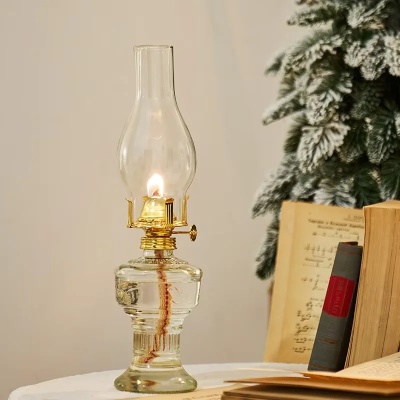Emgercy Vintage Lamp L555 Glass Lampshade Lamp Wick Home Decoration Lighting Desktop Decoration Prayer