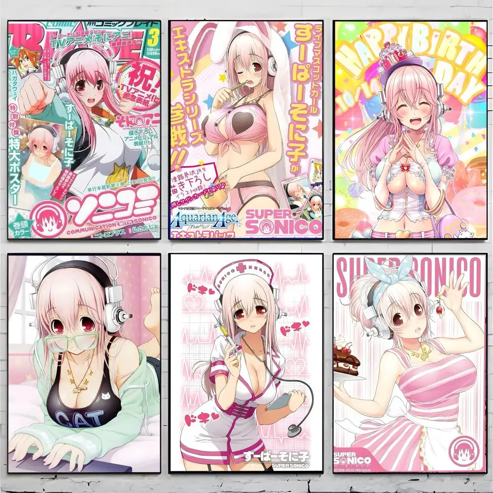 Anime Character S-Super Sonico Poster Premium Decor Art & Gift for Household Lounge Home Ornaments