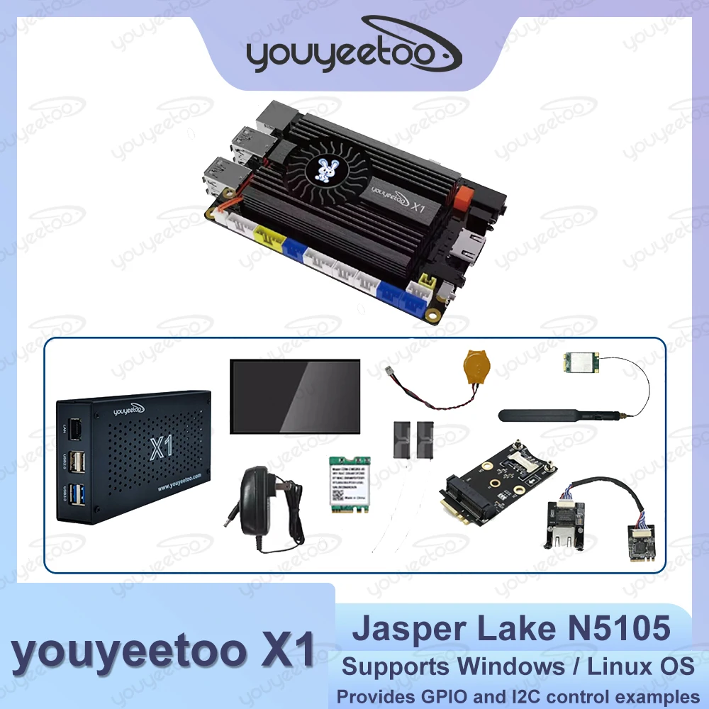 Youyeetoo X1 X86 Single Board Computer, 11th Gen Jasper Lake Celeron N5105 Dev Hardware, Native Support Win10 Win11 Pro Ubuntu