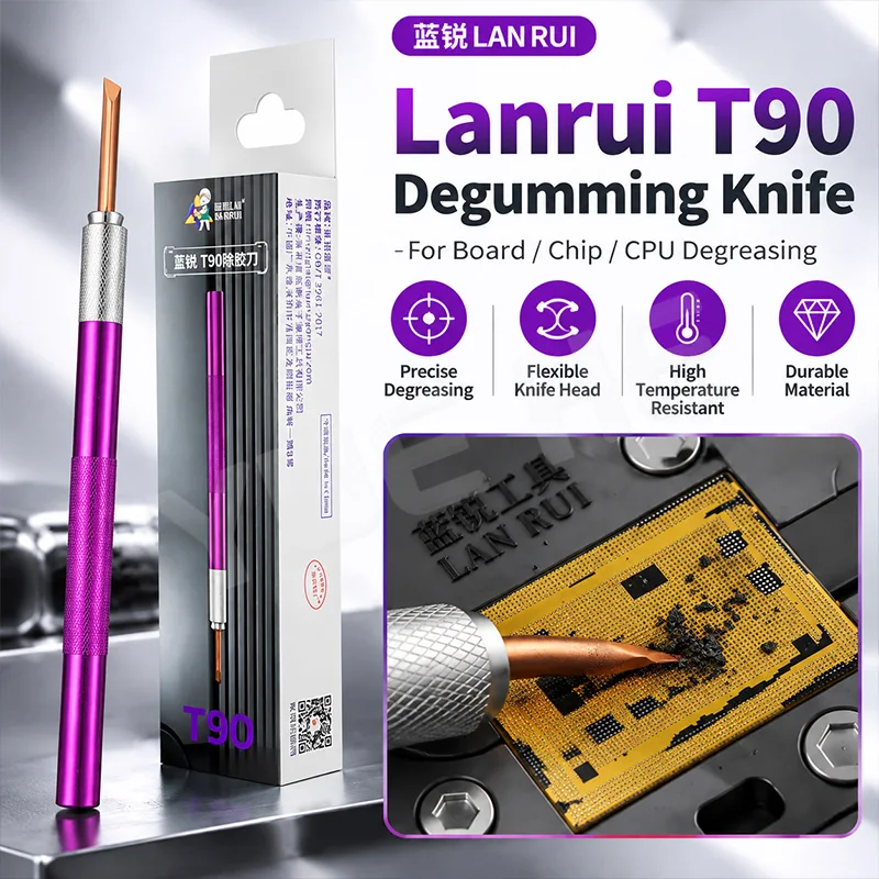 LANRUI T90 Degumming Knife High Temperature Resistant Flexible Blade For CPU Chip Motherboard Glue Removal Repair Tools