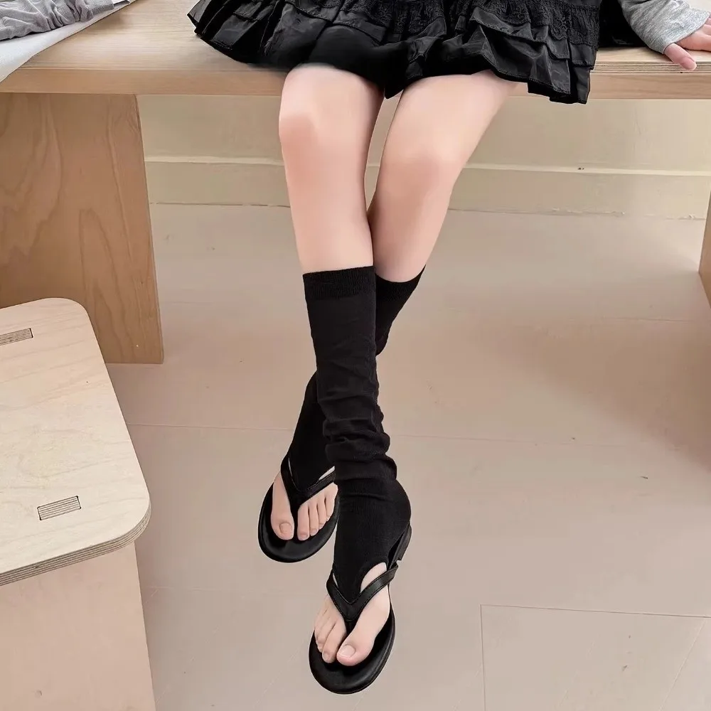 1 Pair Ballet Style Foot Stepping Women Calf Socks Thin Breathable Leg Warmers Solid Color Sunscreen Stacked Socks Summer