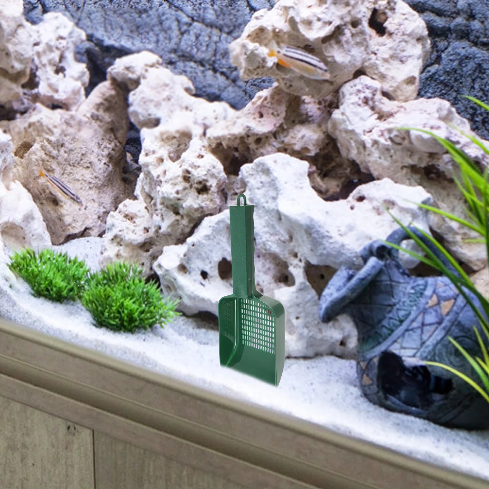

Sand Shovel Efficient Cleaning Tool Ergonomic Handle Reusable Plastic Aquarium Gravel Debris Removal Durable Long Handle Scoop