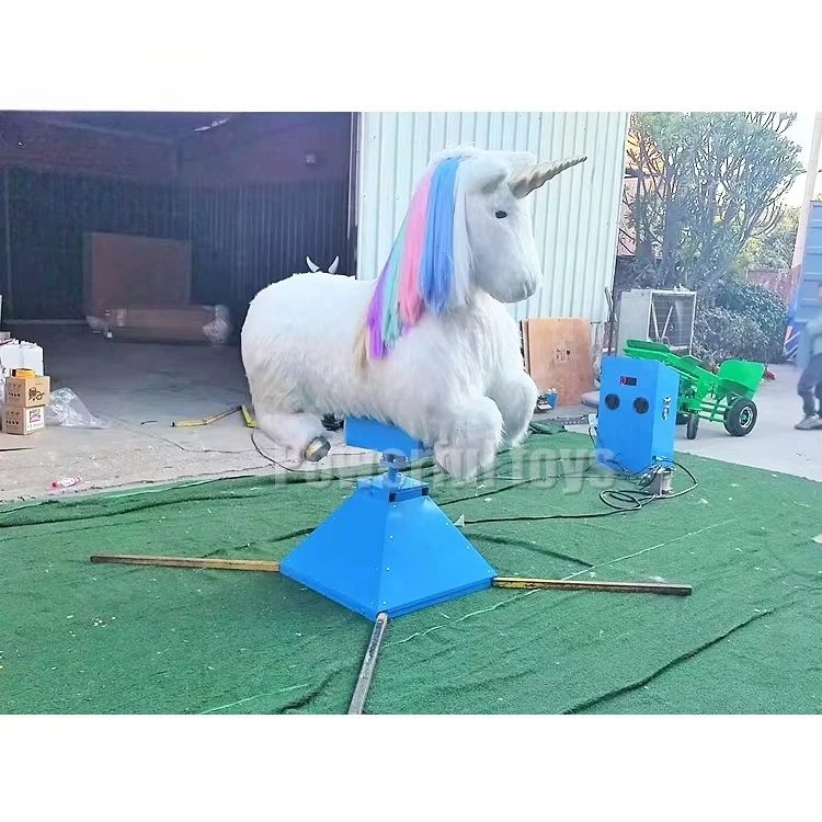 Commercial Unicorn Themed Mechanical Bull Riding Horse Cloud Rainbow Bounce House Inflatable Unicorn Rodeo Game