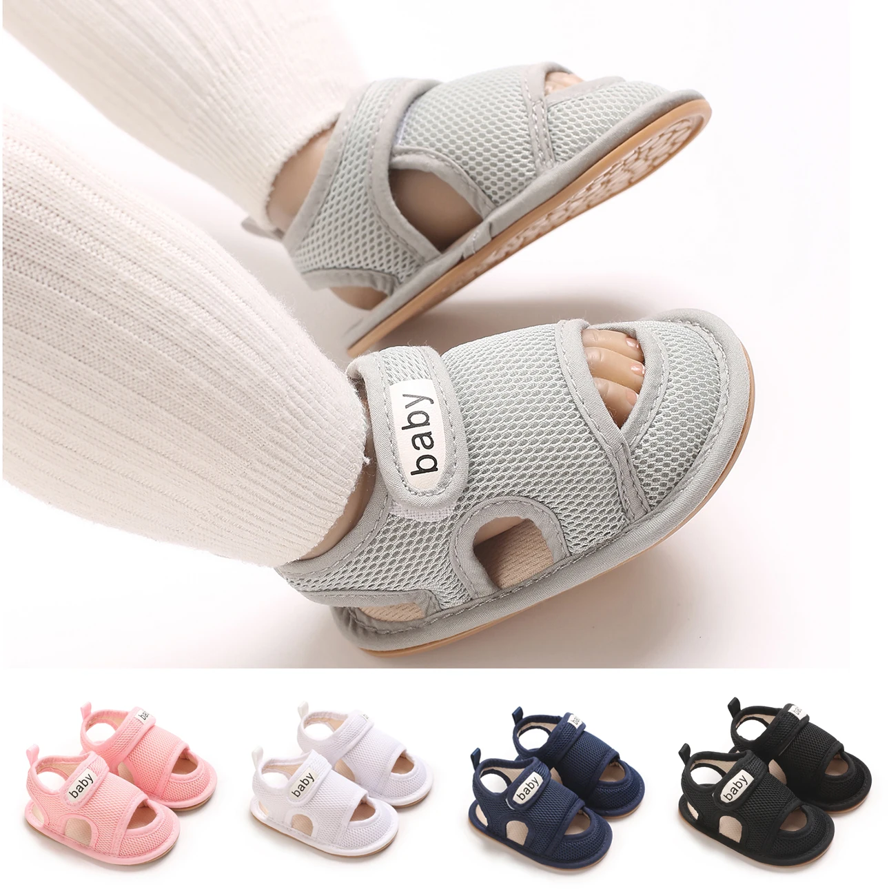 

5 Colors New Baby Shoes First Shoes Newborn Boy Girl First Walkers Indoor Non-slip Baby Sandals Rubber Sole Sandal