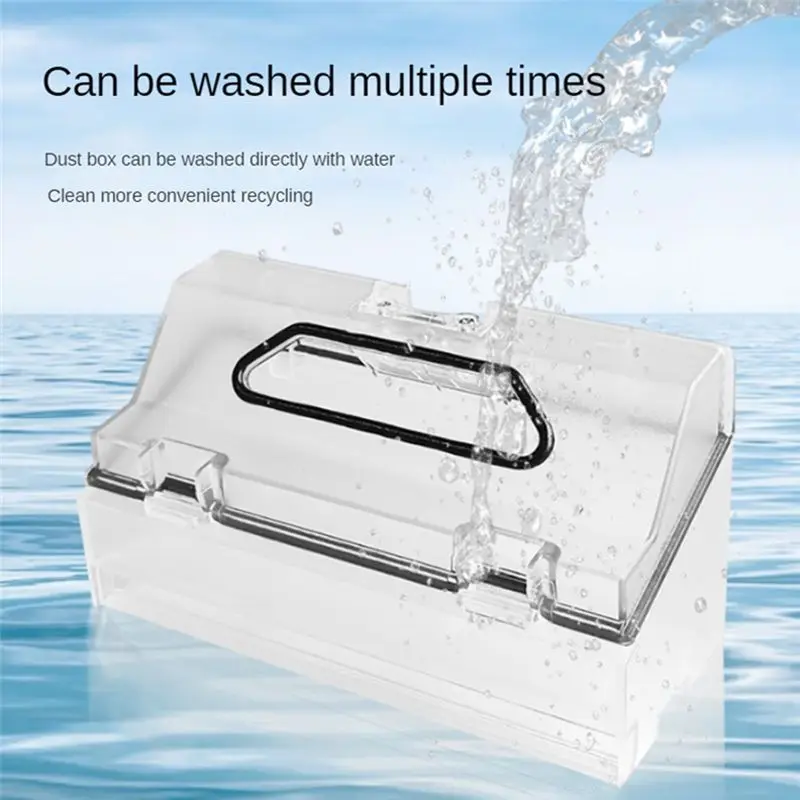 B59B Replacement Dust Box with Filter for Dreame Bot W10 W10 Pro Robot Vacuum - Transparent-White, Easy Install, Efficient