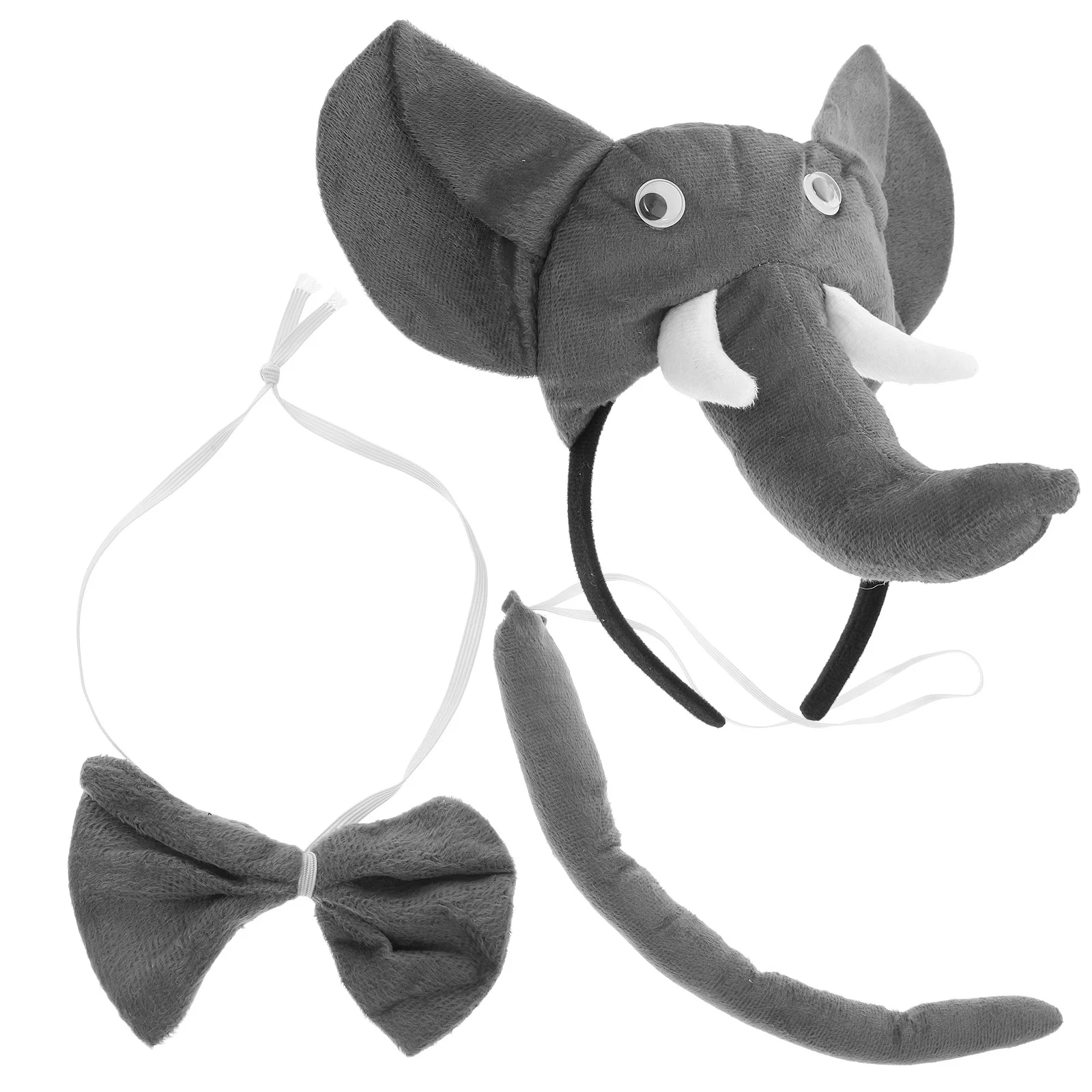 Conjunto de fantasia de animal de 3 peças, faixa elástica com cauda e lembranças divertidas para acessórios de cosplay