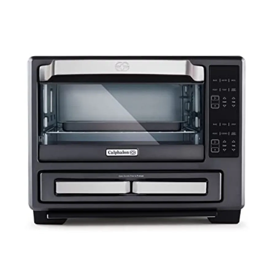 

Performance 12-in-1 Air Fry Toaster Oven with Dual Zone 12 Pizza Drawer Oven Combo Digital Precision Controls Dark Stainless