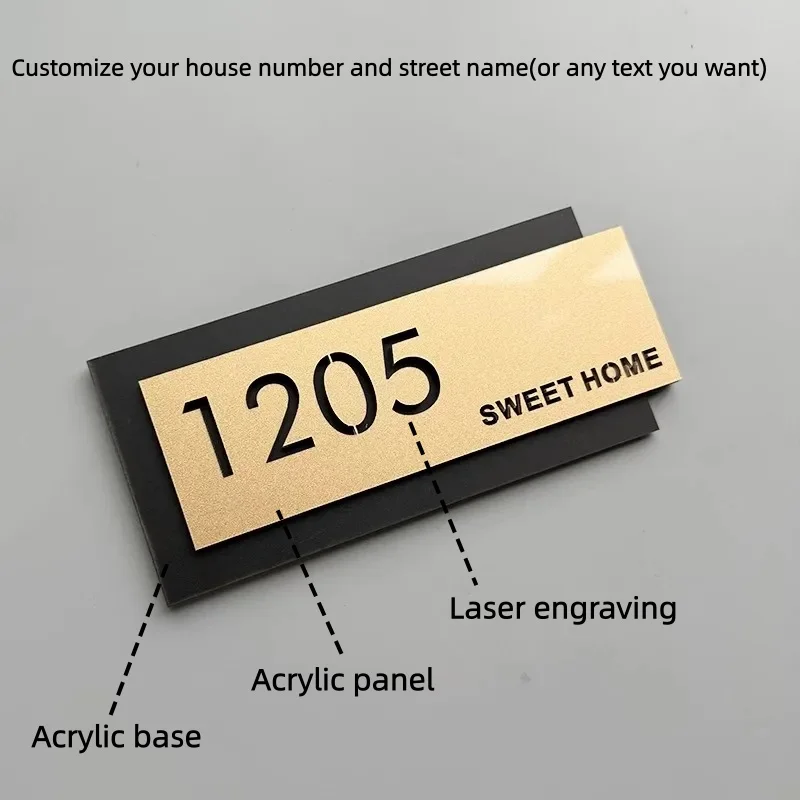 تخصيص الاكريليك رقم المنزل الحديث لوحة باب المنزل لشقة فندق مقهى بار مطعم مكتب غرفة تسجيل لوحة ديكور المنزل #5