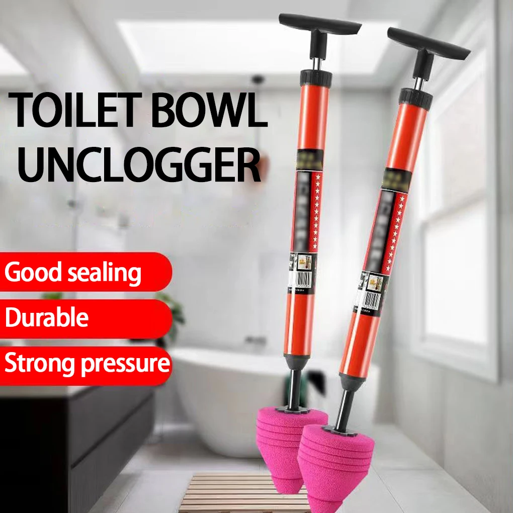 High Pressure Air Toilet Plunger Ergonomic Handle Silicone Powerful Drain Clog Remover Plumbing Kit for Household Sewer Dredging