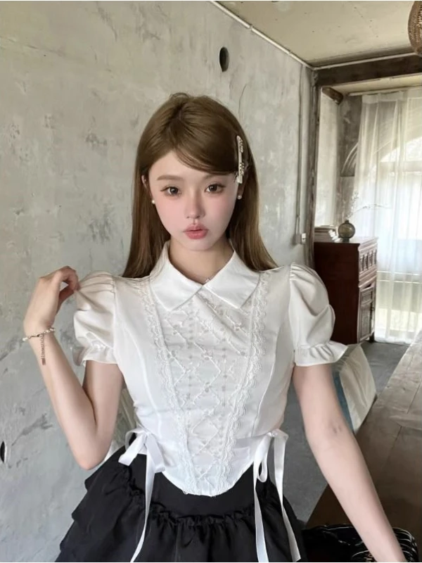 

Шикарный комплект с юбкой Bla Cake, летний сладкий и пряный топ с цветочным узлом, юбка, комплект из двух предметов для женщин