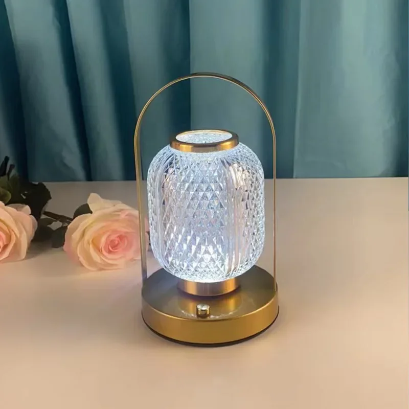 Portatile all'aperto Nordic romantico regalo casa campeggio tavolo da pranzo atmosfera lampada da tavolo ricarica Touch campeggio piccola lampada da notte
