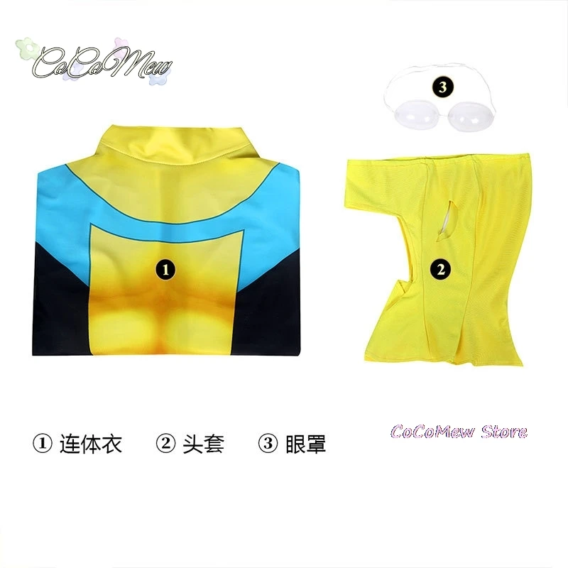 أنيمي الكرتون الذي لا يقهر مارك غرايسون تأثيري الرجال زي الذكور خارقة لعب الأدوار فانتازيا رجل هالوين كرنفال القماش تمويه