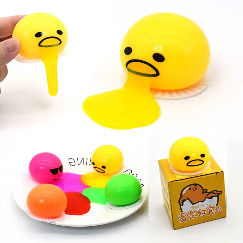 Squishy Puking Egg Yolk Stress Ball Yellow Goop Relieve Stress Toy Funny Squeeze Tricky Antistress Disgusting Egg Kids Xmas Gift