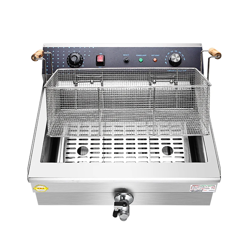 주방 레스토랑 판매를 위한 프라이팬 바구니가 있는 전문 자동 전기 프라이 20L 상업용 패스트 푸드 프라이팬