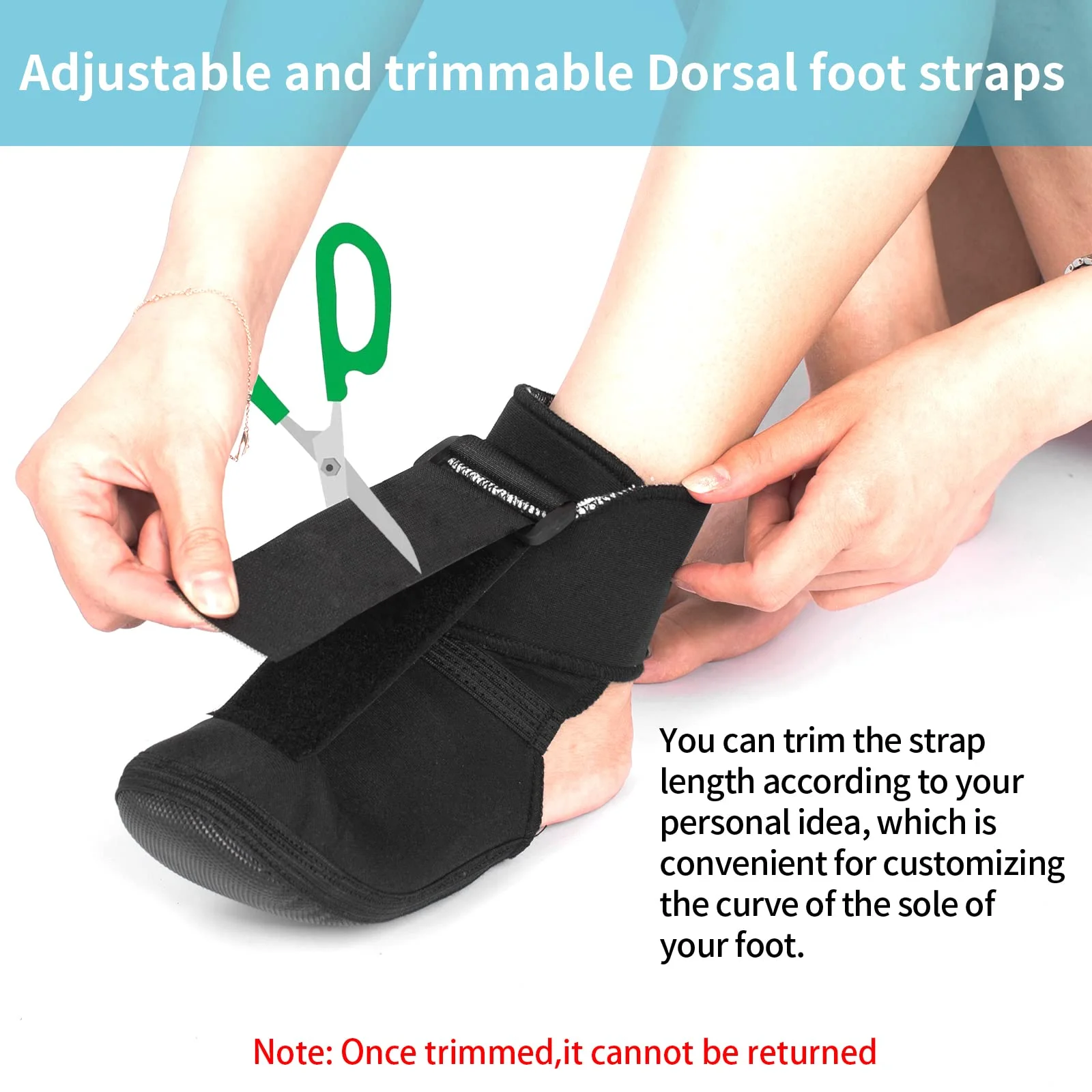 Tairibousy Bandage Posture Corrector Foot, Plantar Fasciitis, Night Use Foot Splint, Drop Orthotic Brace, Elastic Improve Gait