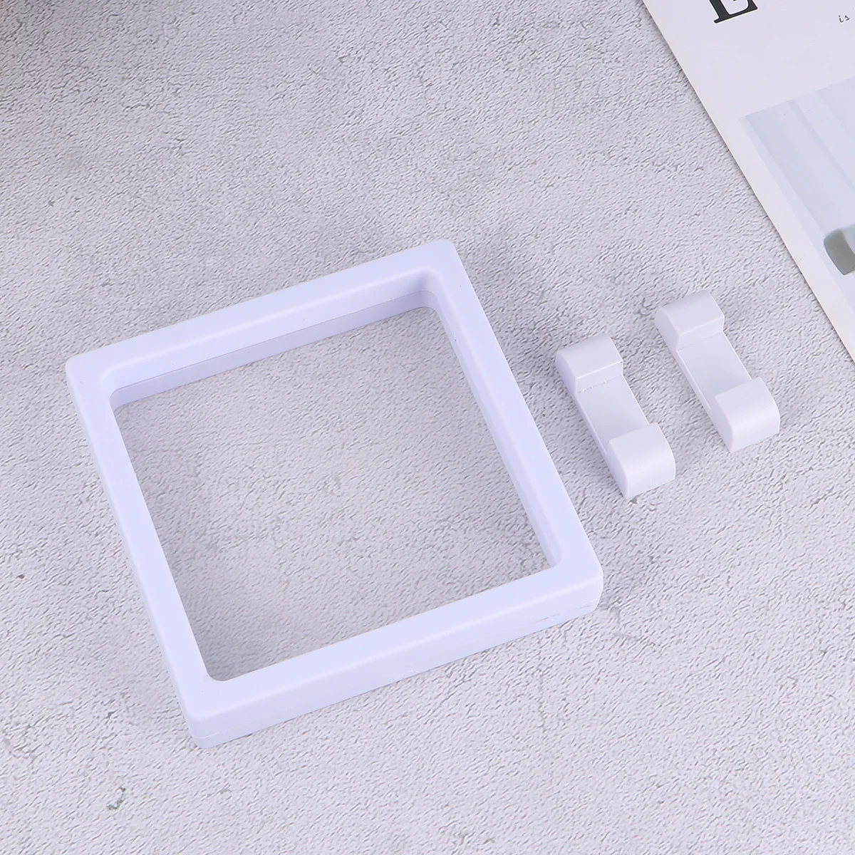 

12pcs 1 Set Clear Floating Frame Jewelry Organizer Pe Membrane Display Box For Necklace Ring Bracelet Coins Medals Collectibles