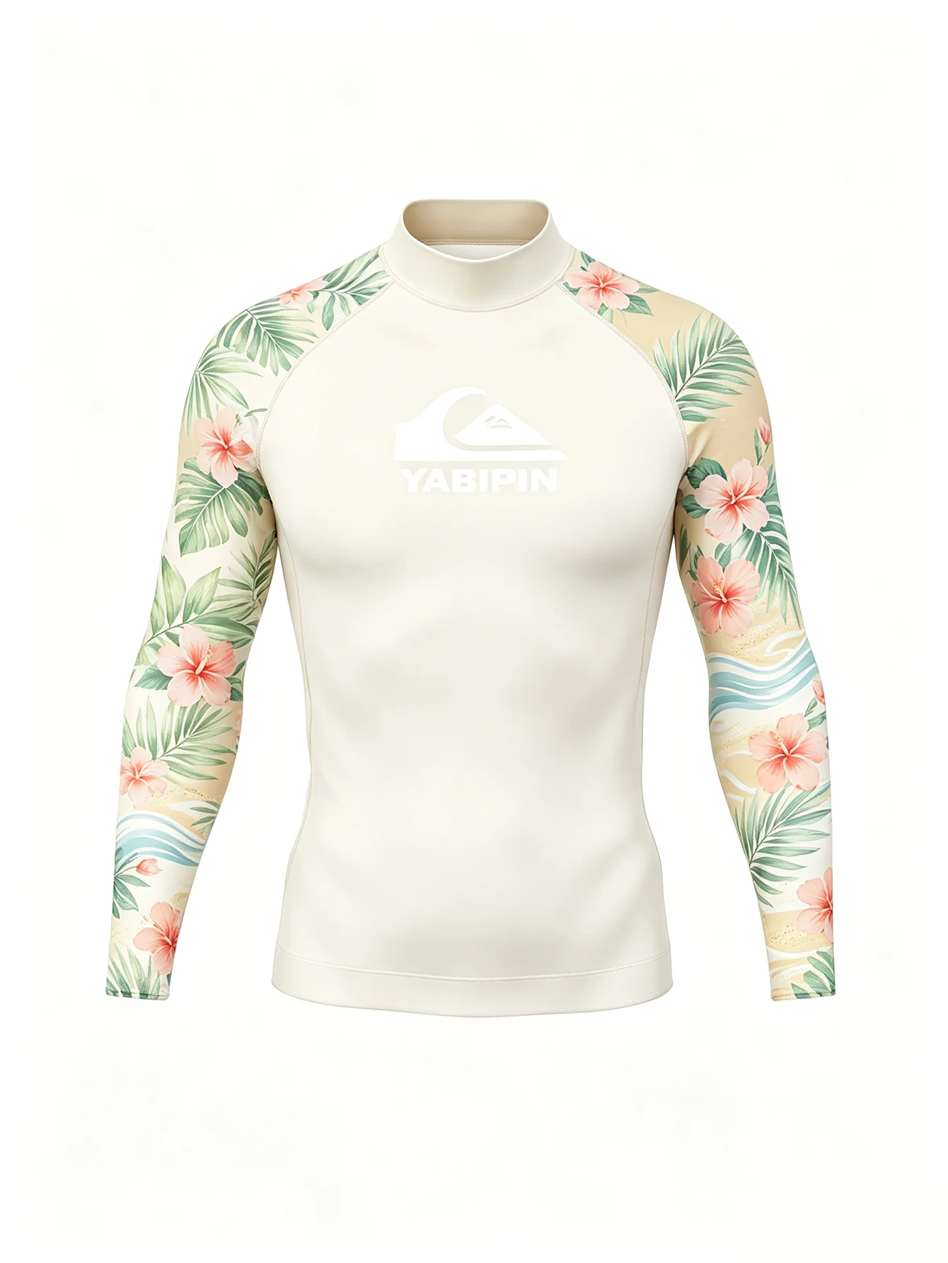 All Purpose Men‘s Long Sleeve Surf Top Stand Collar, Snug Fit Water Deflect Breathable for Surf Fishing Water Sports