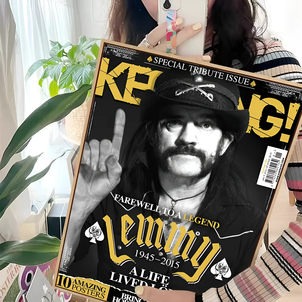 Singer L-Lemmy K-Kilmister Anime poster adesivo di carta impermeabile appiccicoso Coffee House Bar Kawaii Room Decor