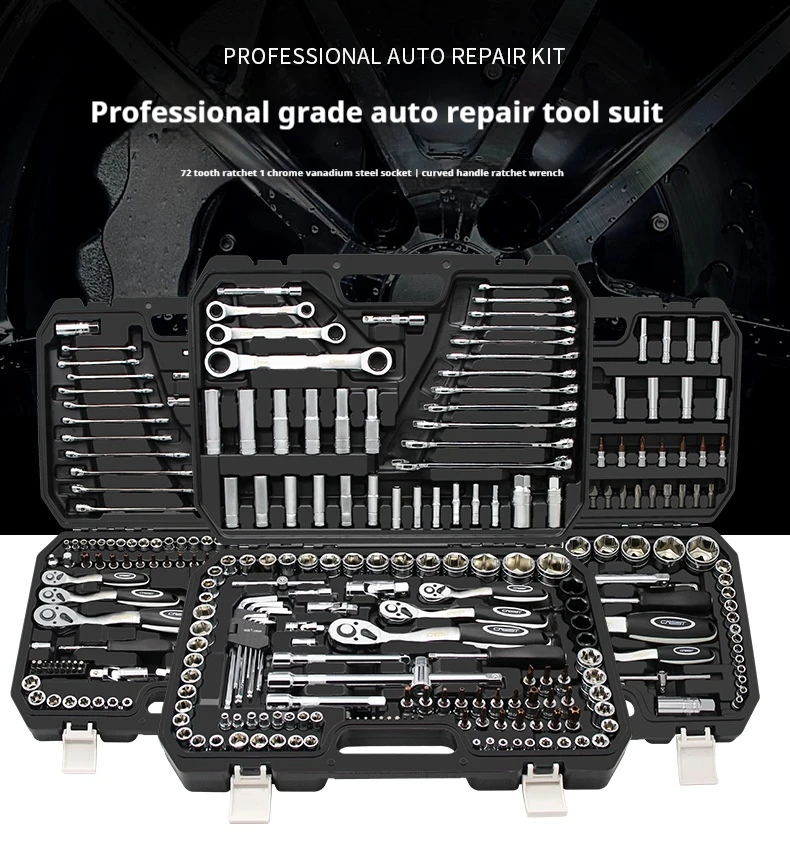 Major Auto Repair Toolbox Set for Automotive Repair Maintenance Repair Socket Wrench Multi functional Sleeve Combination Set